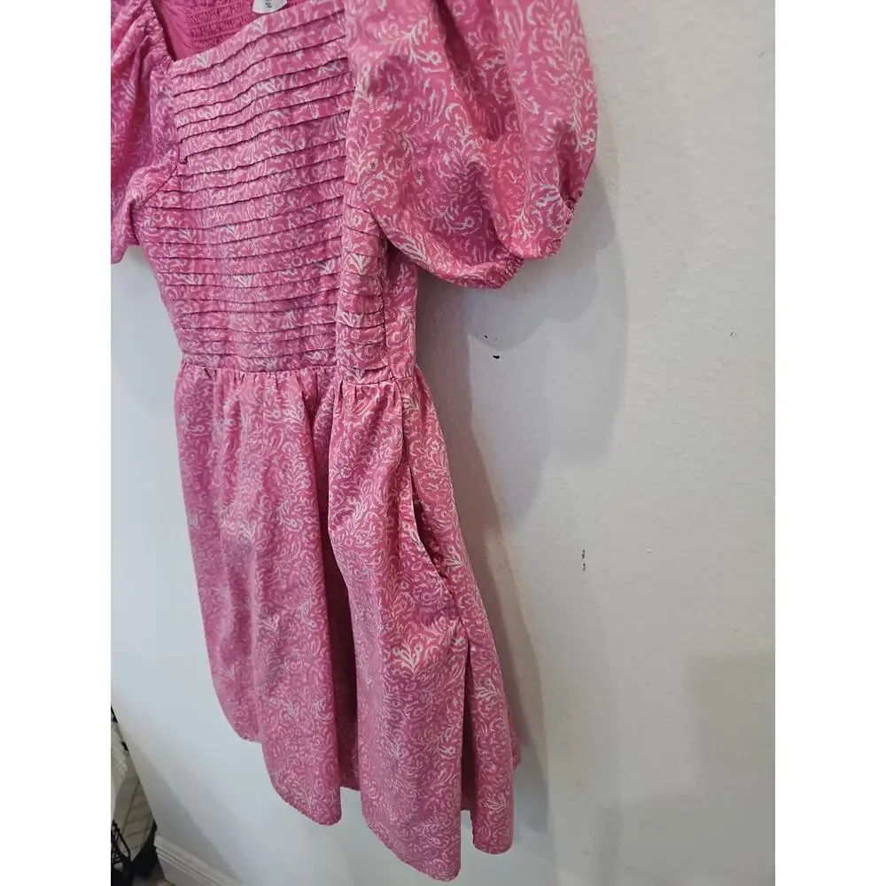 Girls Abercrombie Kids Paisley Dress size 15/16 Pink White